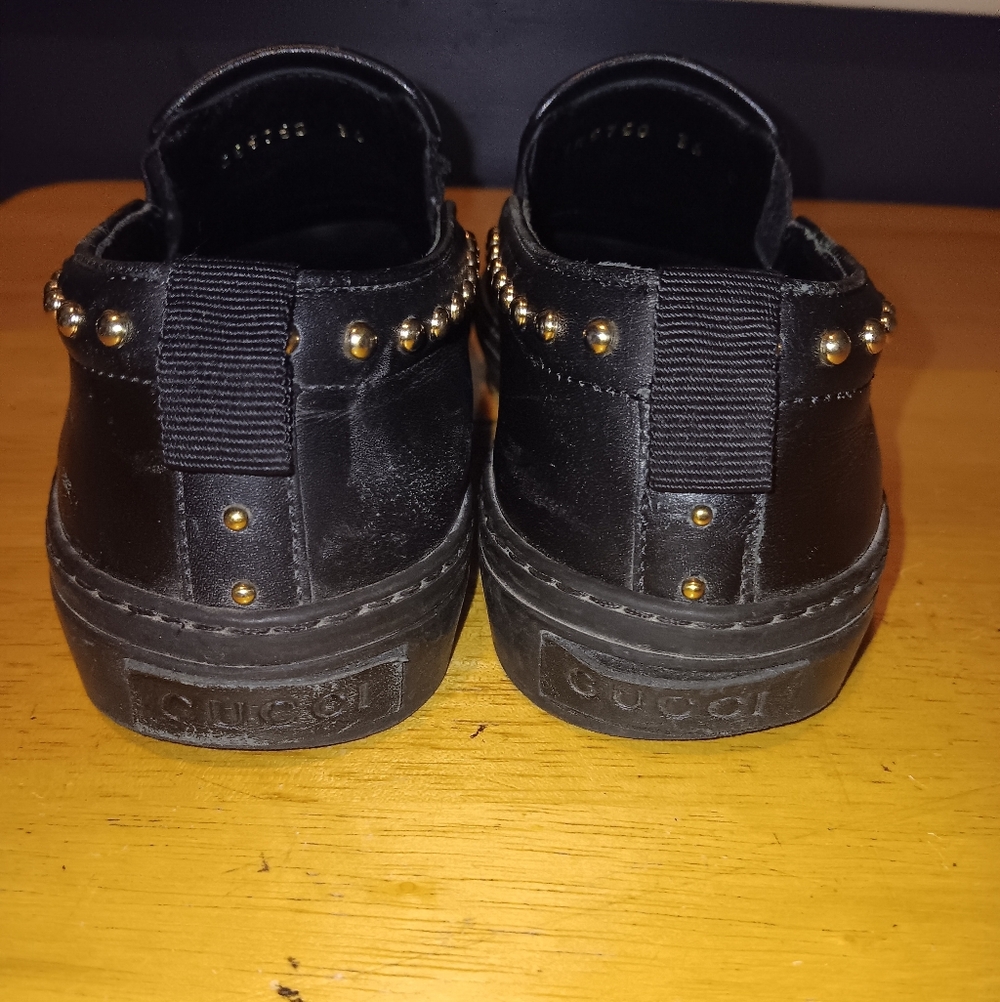 Gucci GG Monogram Leather Studded Loafers Size 36 - Picture 5 of 7